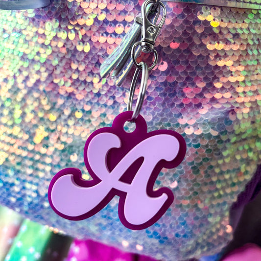 Stacked Retro Letter Keychain
