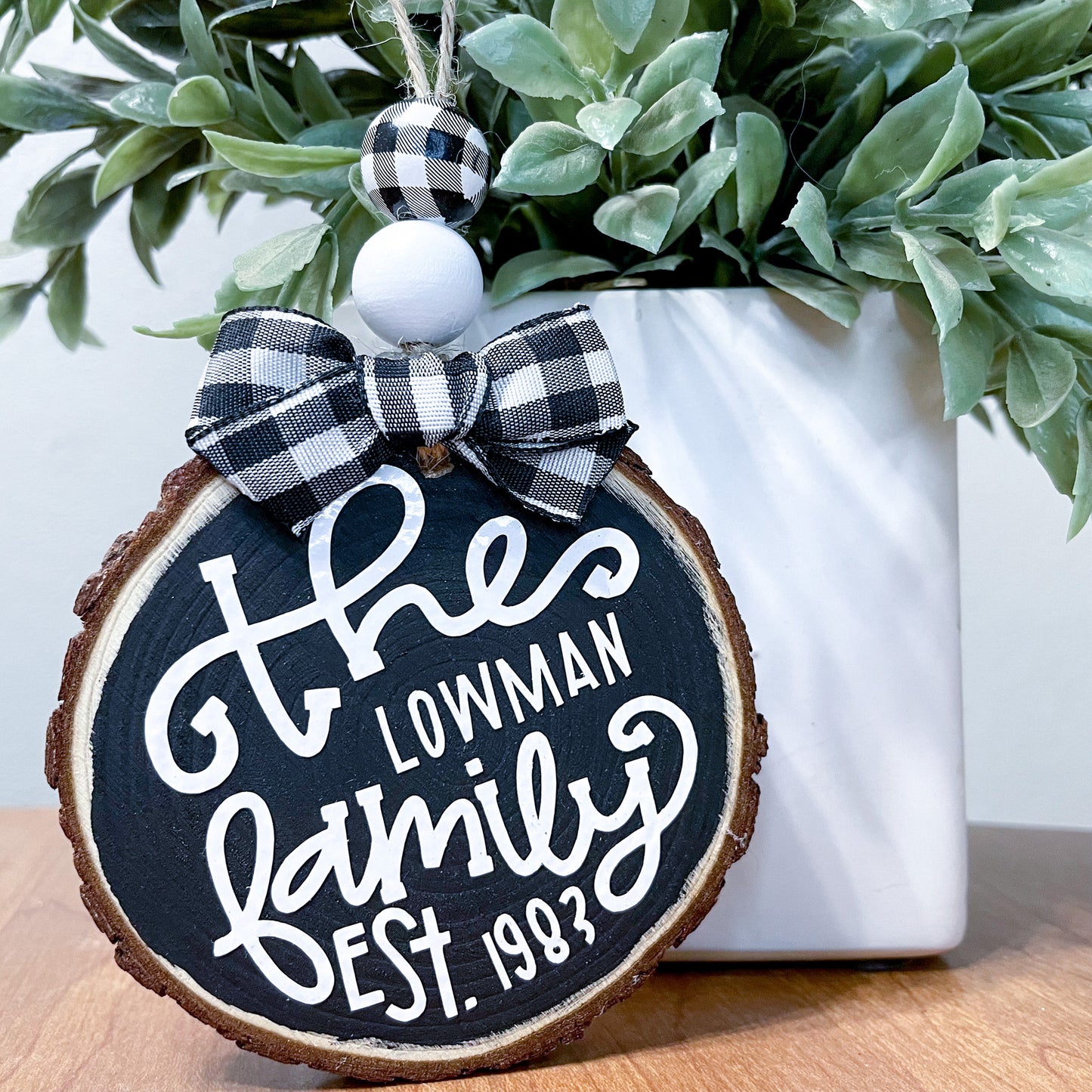 Family Name Wood Slice Ornaments