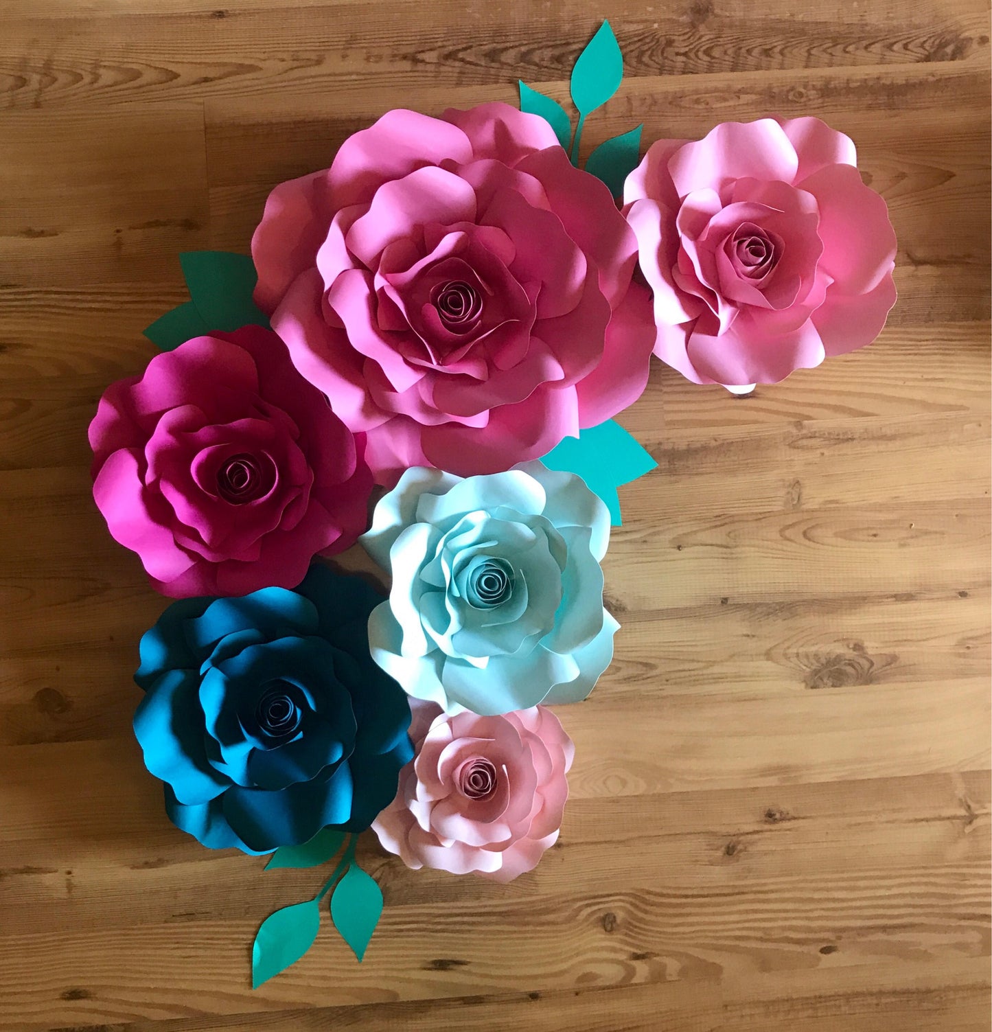 Large paper flowers for baby girl nursery or baby shower
