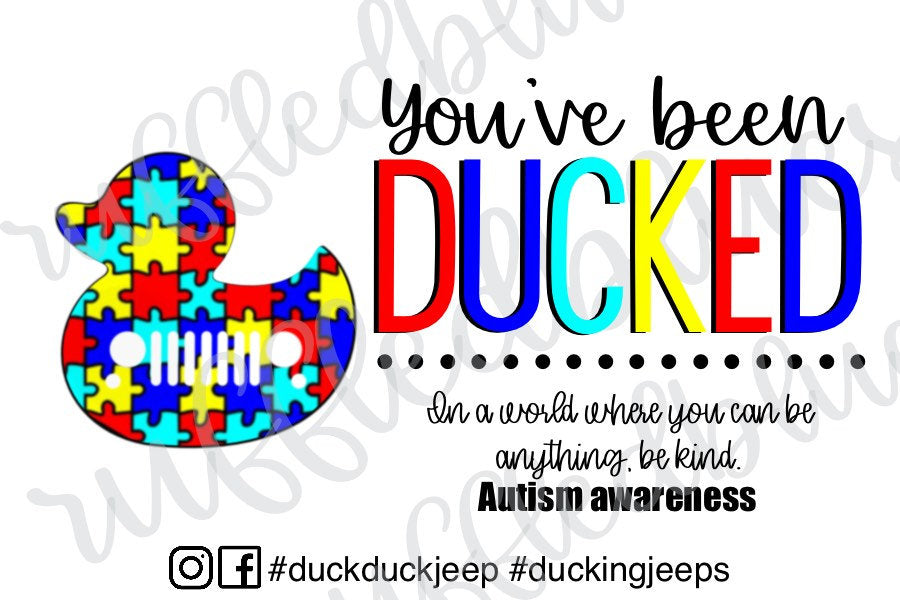 Autism Awareness Duck Tags