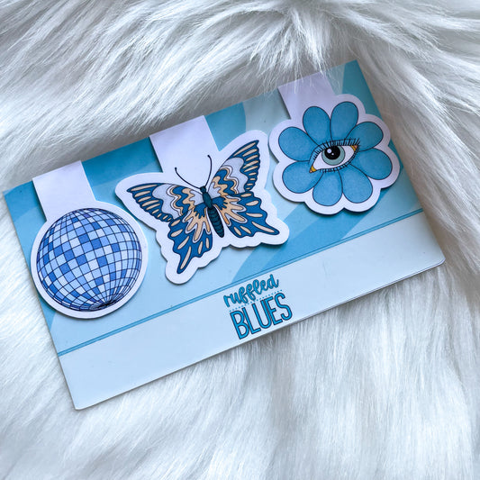 Blue Vibes Magnetic Bookmarks