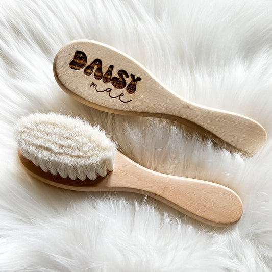 Personalized Wooden Baby Brush
