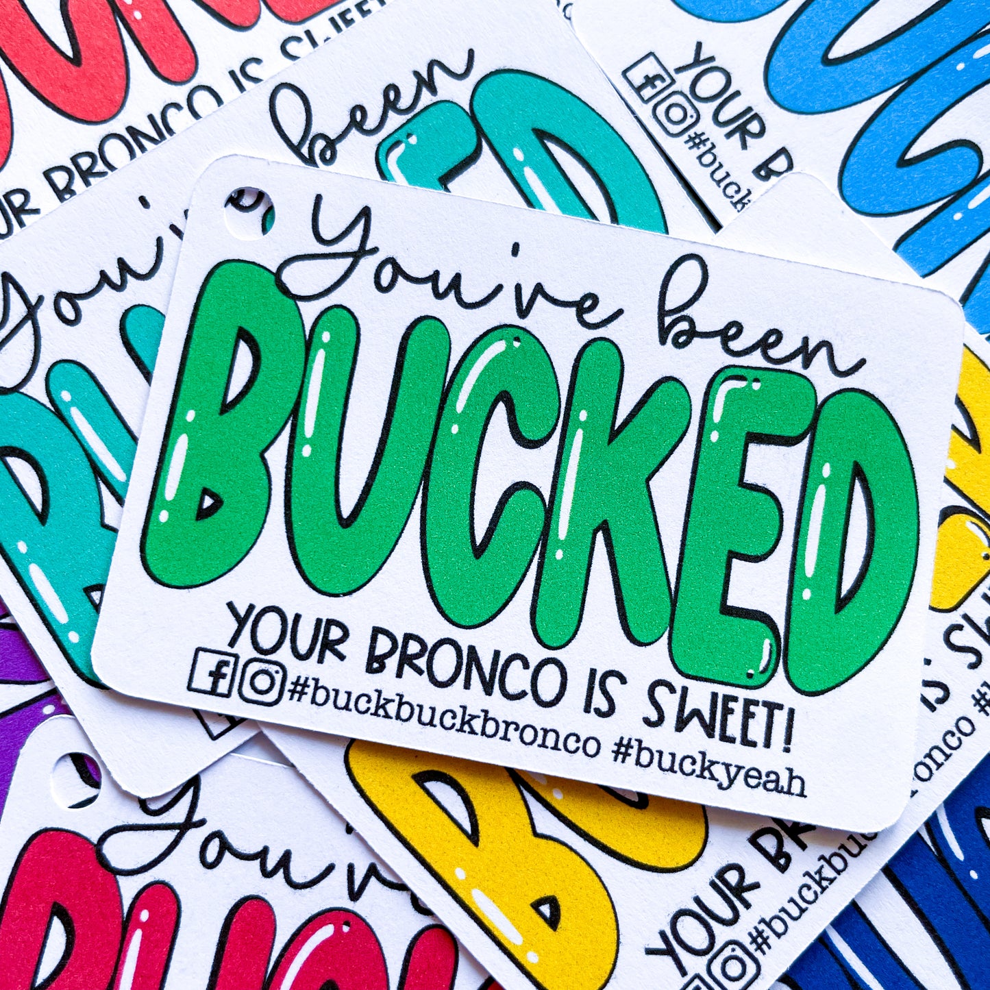 Solid Bubble Lettering Bronco Tags