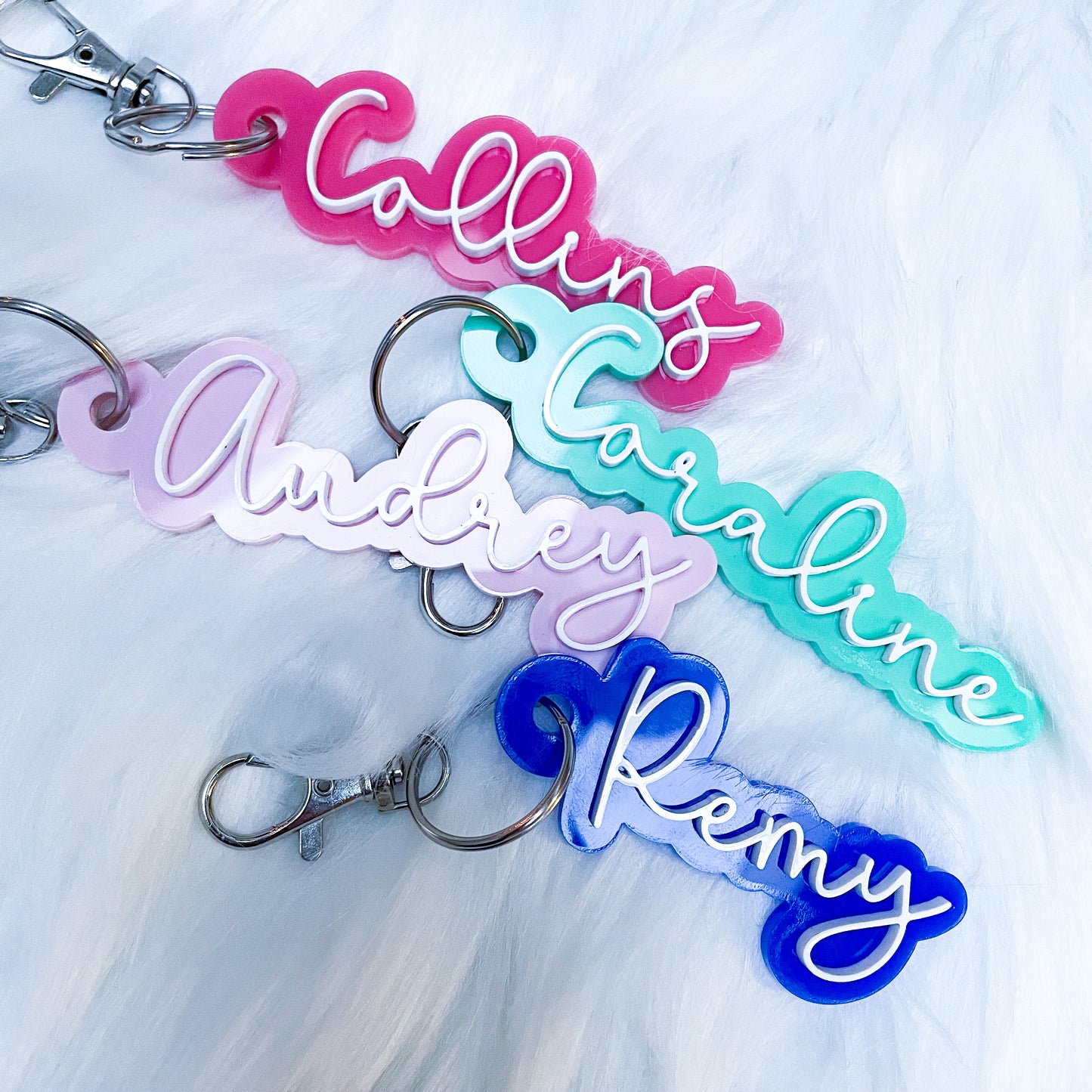 Stacked Personalized Name Keychain