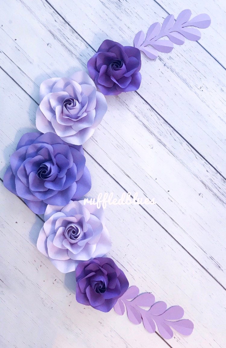Purple ombre paper flowers