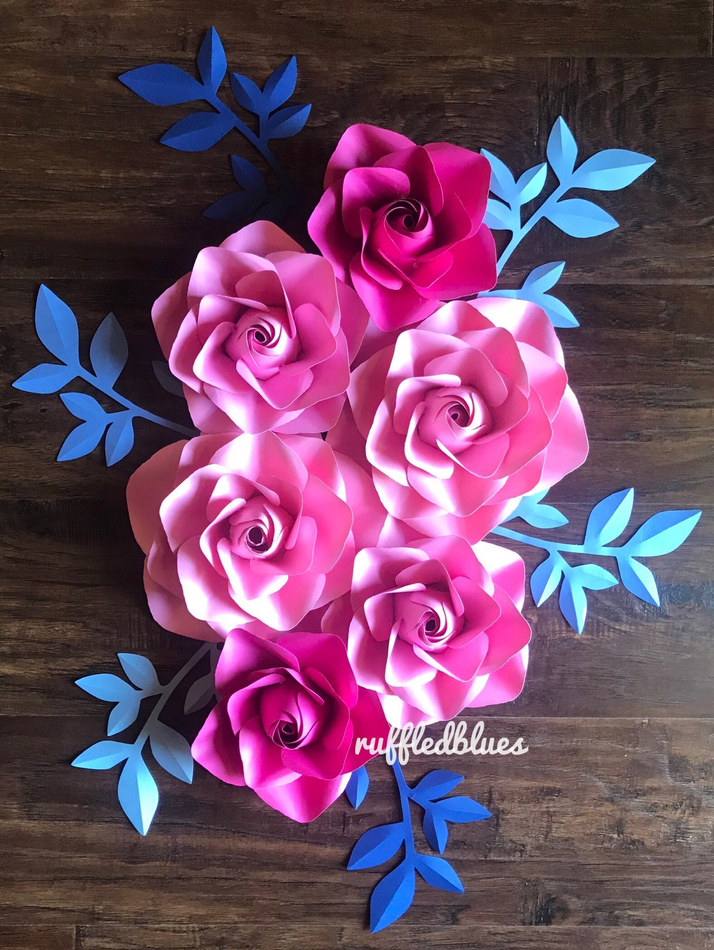 Pink Ombre Set of Paper Flowers for Nursery