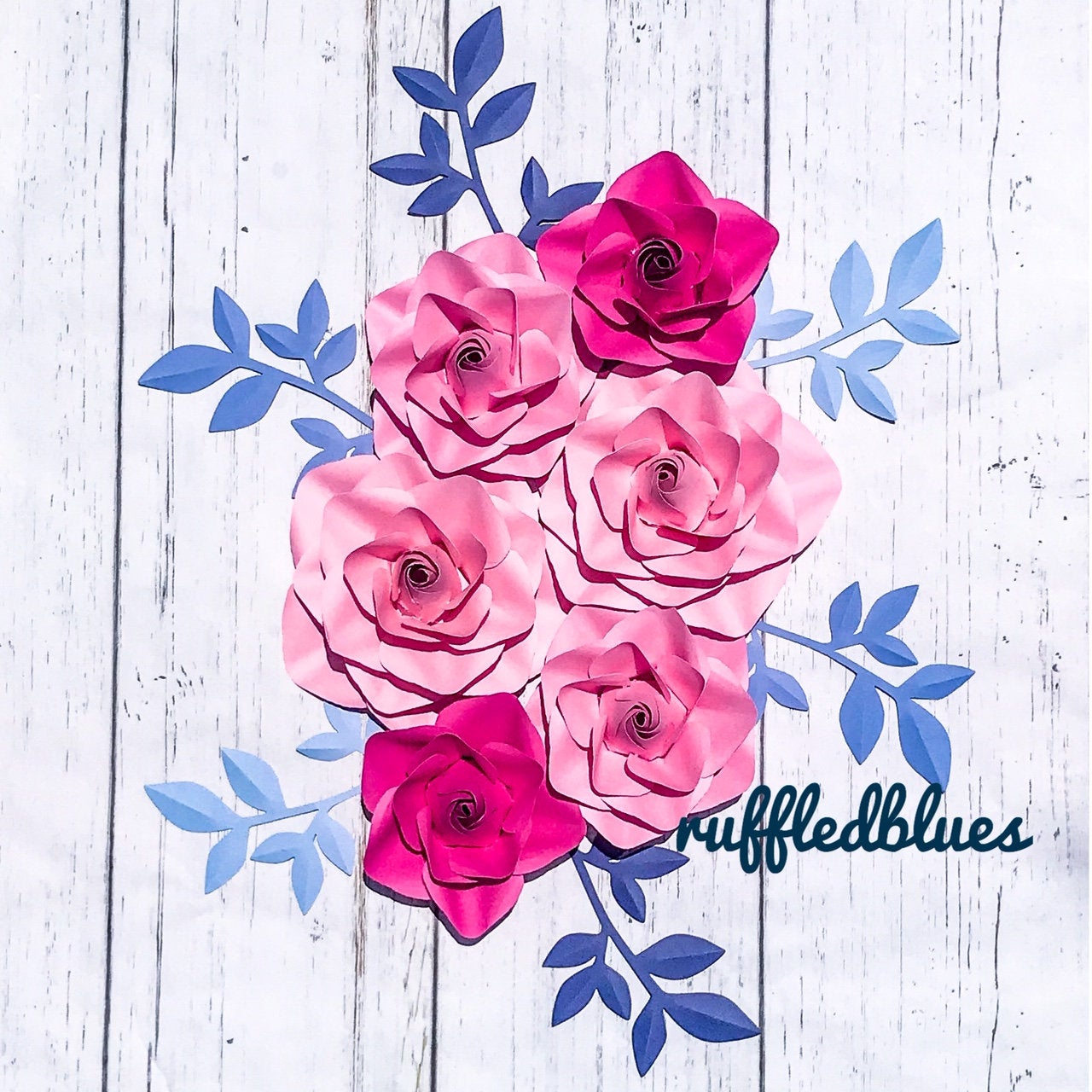 Pink ombre paper flowers