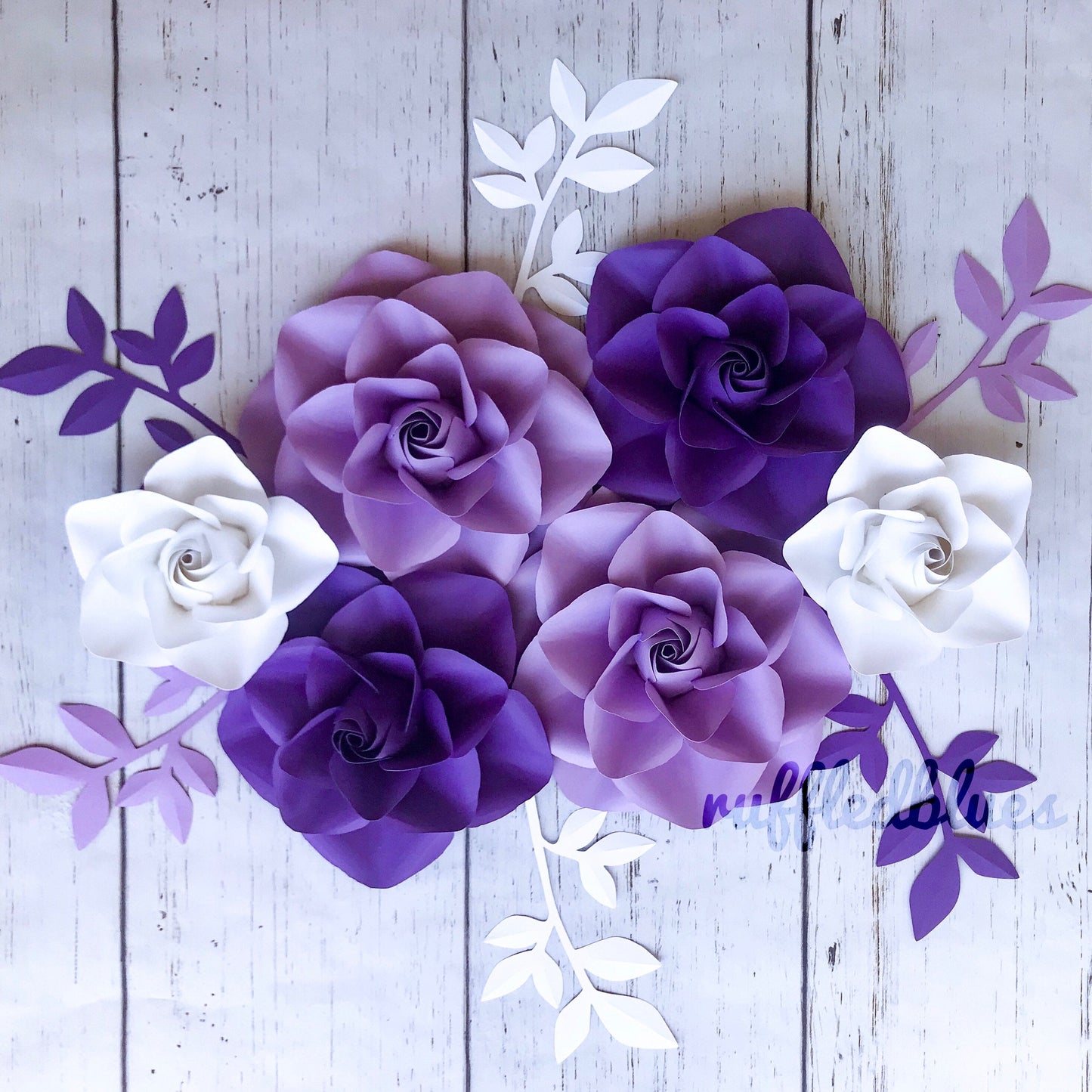 Purple and White Paper Flowers