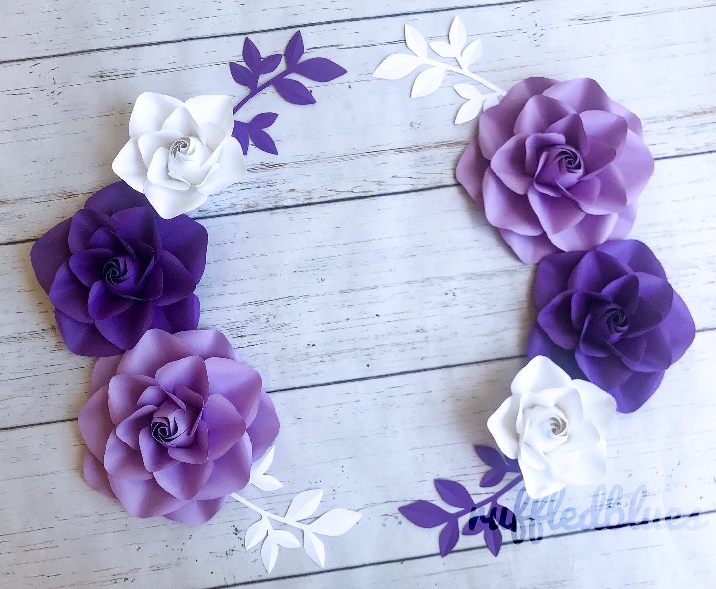 Purple and White Paper Flowers