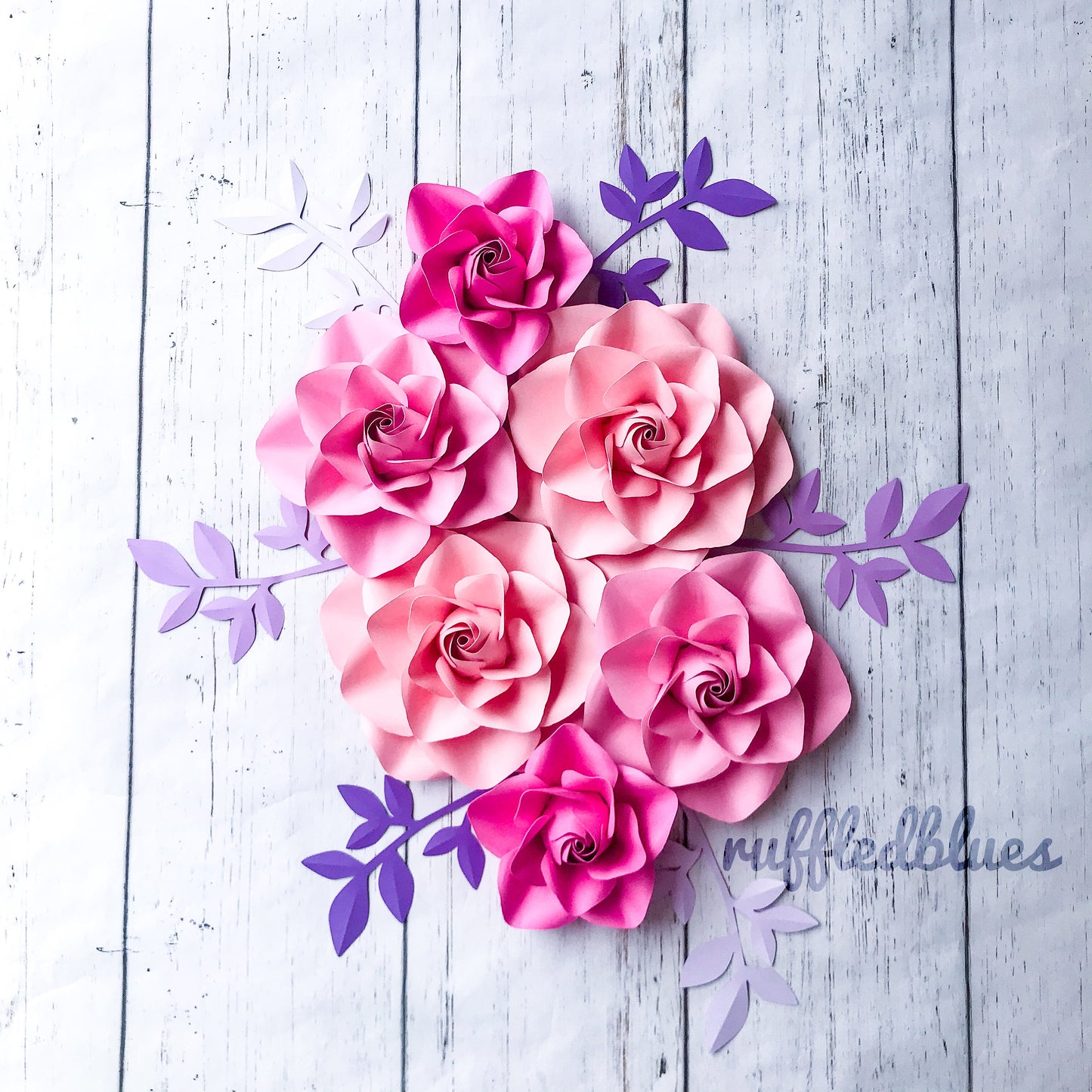 Pink Ombre Set of Paper Flowers for Nursery