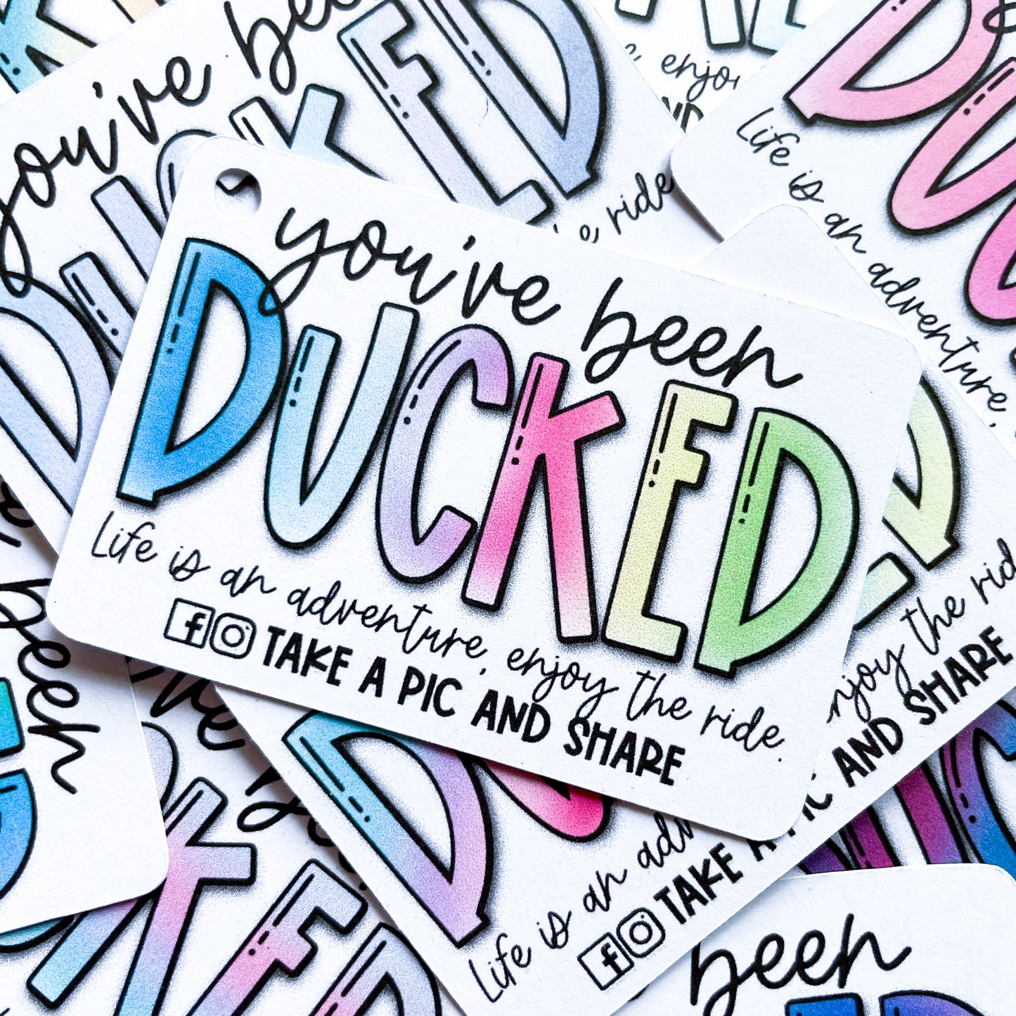 Funky Colorful Duck Tags