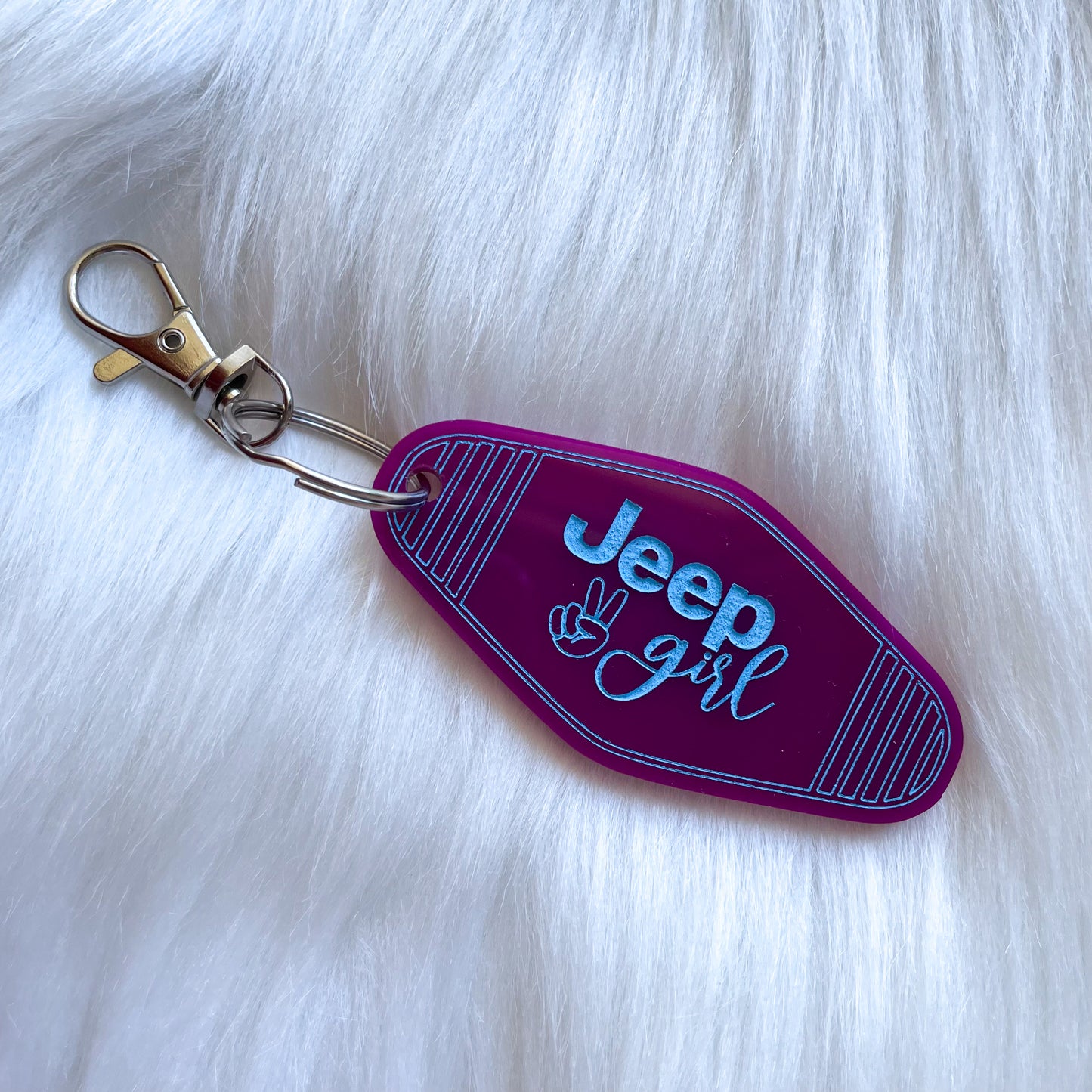 Jeep Girl Vintage Motel Keychain